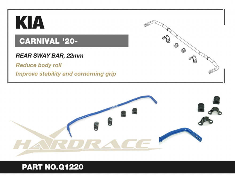 HARDRACE KIA CARNIVAL 20+ REAR SWAY BAR, 22mm - 5PCS/SET HardRace