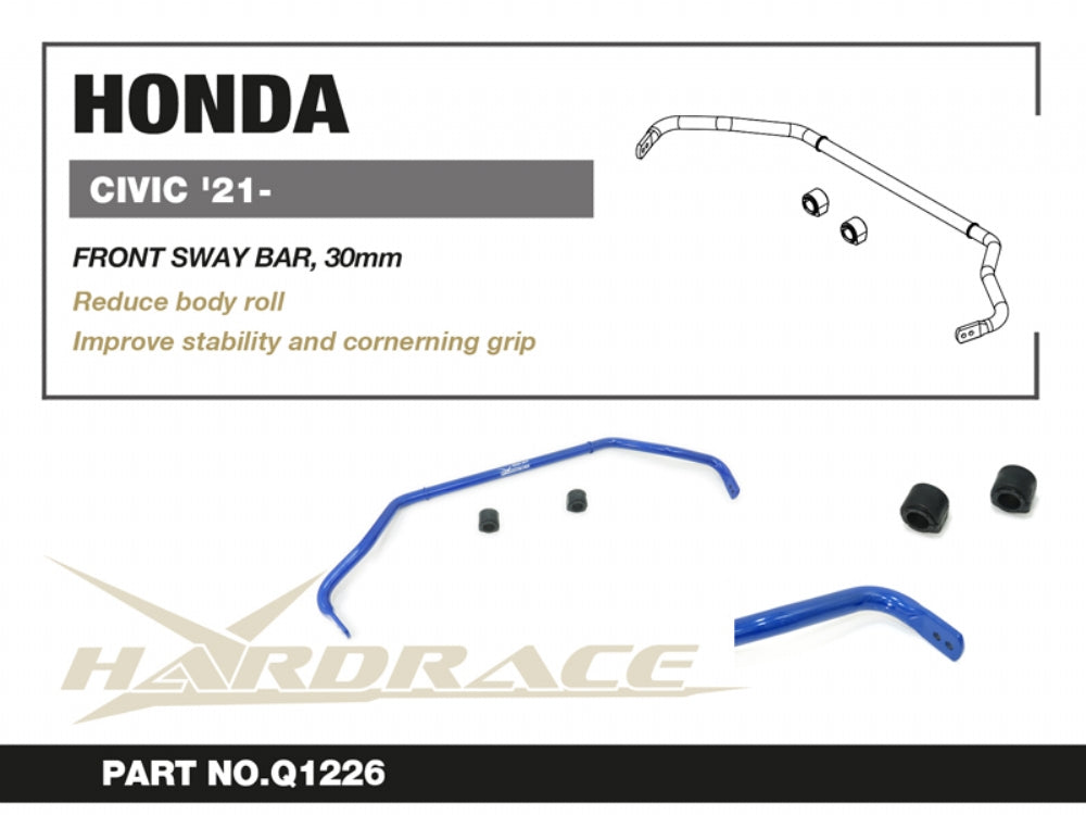 HARDRACE HONDA CIVIC 11th 21- / ACURA INTEGRA 22- FRONT SWAY BAR, 30mm - 3PCS/SET HardRace