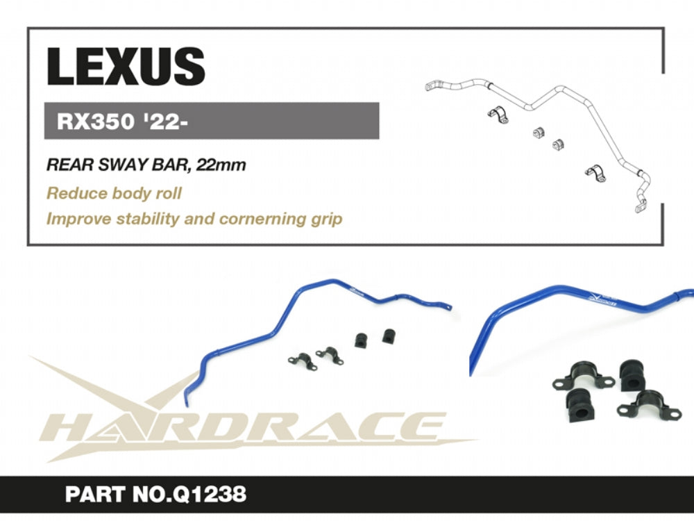 HARDRACE LEXUS RX350 22- REAR SWAY BAR, 22mm - 5PCS/SET HardRace