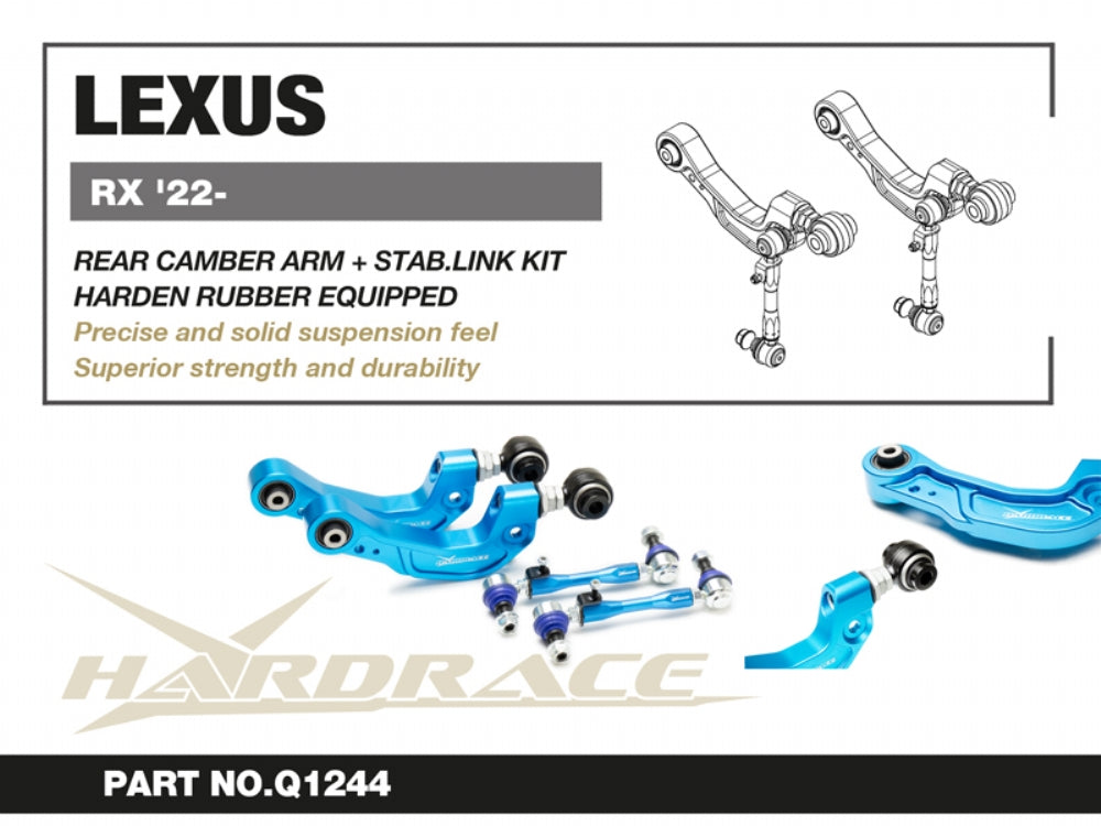 HARDRACE LEXUS RX 22- REAR CAMBER ARM + STAB.LINK KIT (HARDEN RUBBER) - 4PCS/SET HardRace