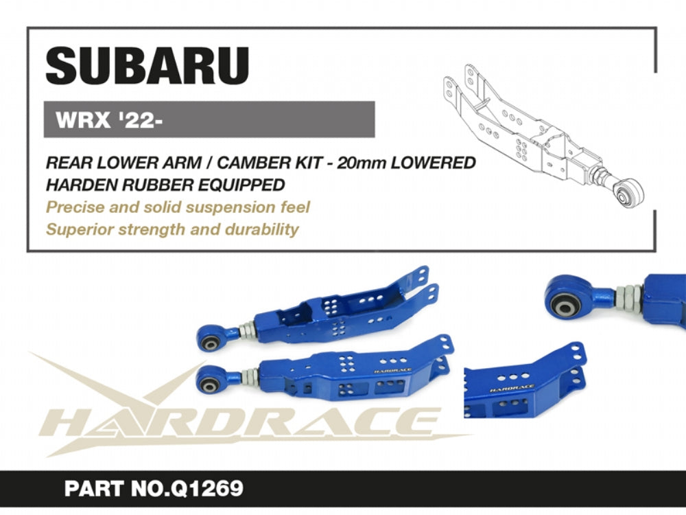 HARDRACE SUBARU WRX 22+ REAR LOWER CONTROL ARM/CAMBER KIT RUBBER 2PCS/SET STANCE SETUP HardRace