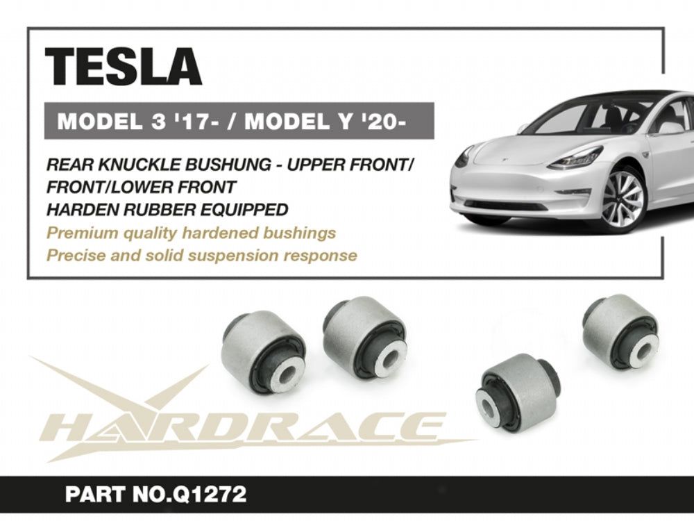 HARDRACE TESLA MODEL 3/MODEL Y REAR KNUCKLE BUSH UPPER/LOWER FRONT RUBBER 2PCS/SET HardRace