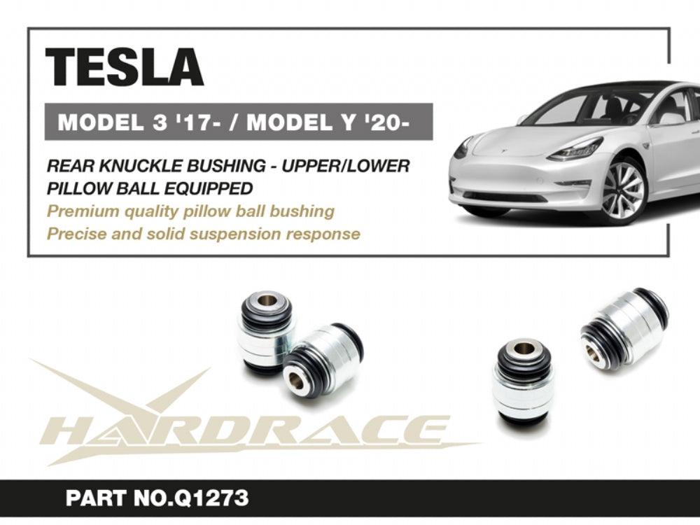 HARDRACE TESLA MODEL 3/MODEL Y REAR KNUCKLE BUSHING V2 UPPER/LOWER PILLOW BALL 2PCS/SET HardRace