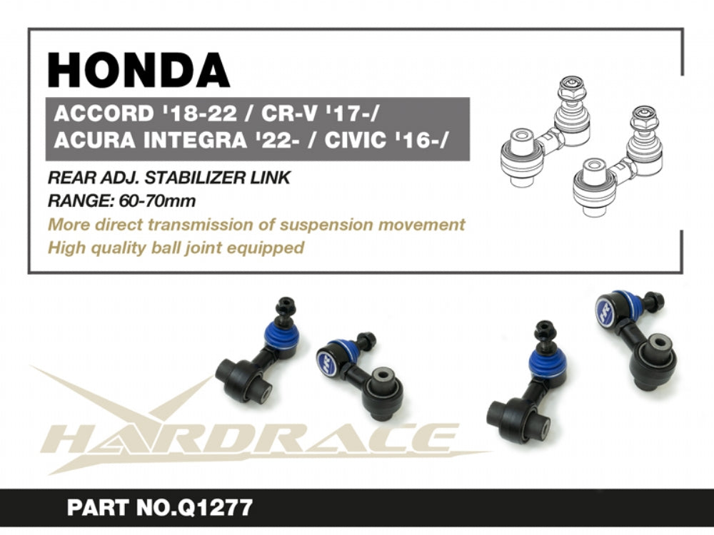 HARDRACE HONDA CIVIC/CR-V/ACCORD/INTEGRA REAR ADJ STABILIZER LINK RUBBER RANGE: 60-70mm HardRace