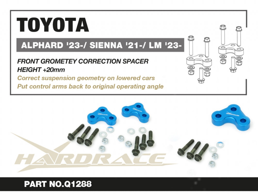 HARDRACE TOYOTA ALPHARD/SIENNA/LEXUS LM FRONT GEOMETRY CORRECTION SPACER 2PCS/SET 20mm HardRace