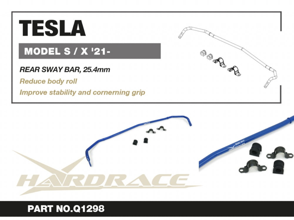 HARDRACE TESLA MODEL S 21-/ MODEL X 21- REAR SWAY BAR, 25.4mm - 5PCS/SET HardRace