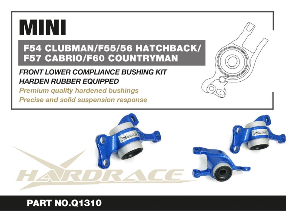 HARDRACE MINI F54/55/56/57/60/BMW F39/40/44/45/46/48 FRONT LOWER BUSHING KIT RUBBER 2PCS HardRace