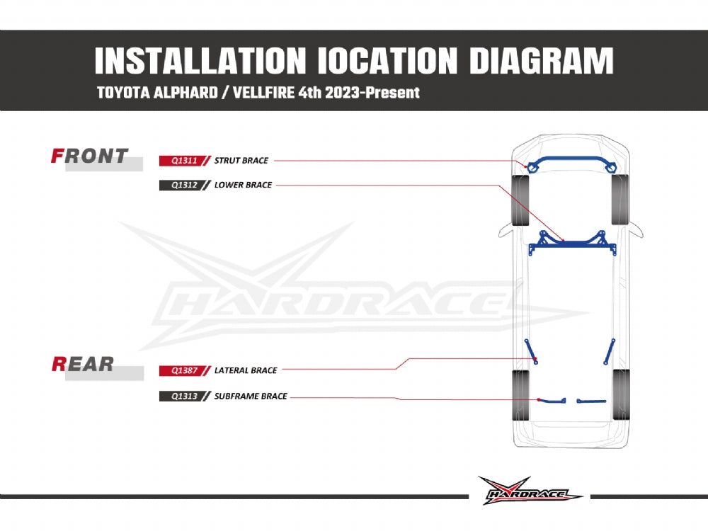 HARDRACE FRONT LOWER BRACE TOYOTA ALPHARD / VELLFIRE, LEXUS LM HardRace