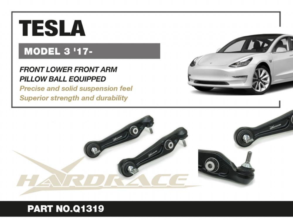 HARDRACE TESLA MODEL 3 17+ FRONT LOWER FRONT STRAIGHT ARM (PILLOW BALL) - 2PCS/SET HardRace