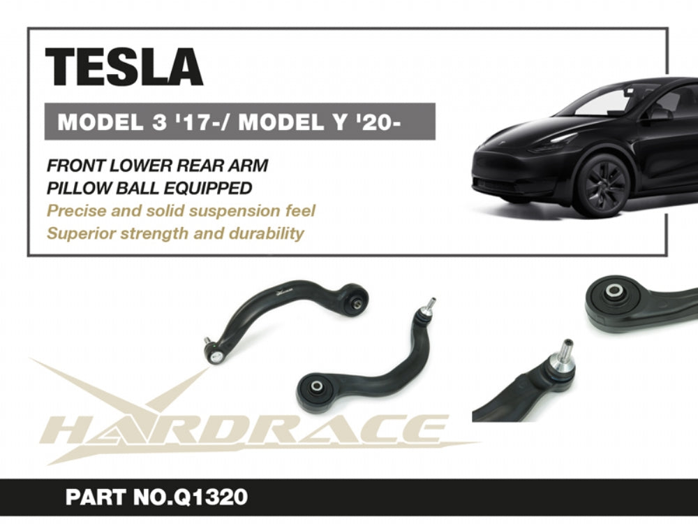 HARDRACE TESLA MODEL 3 17-/MODEL Y 20+ FRONT LOWER REAR CURVED ARM PILLOW BALL 2PCS/SET HardRace
