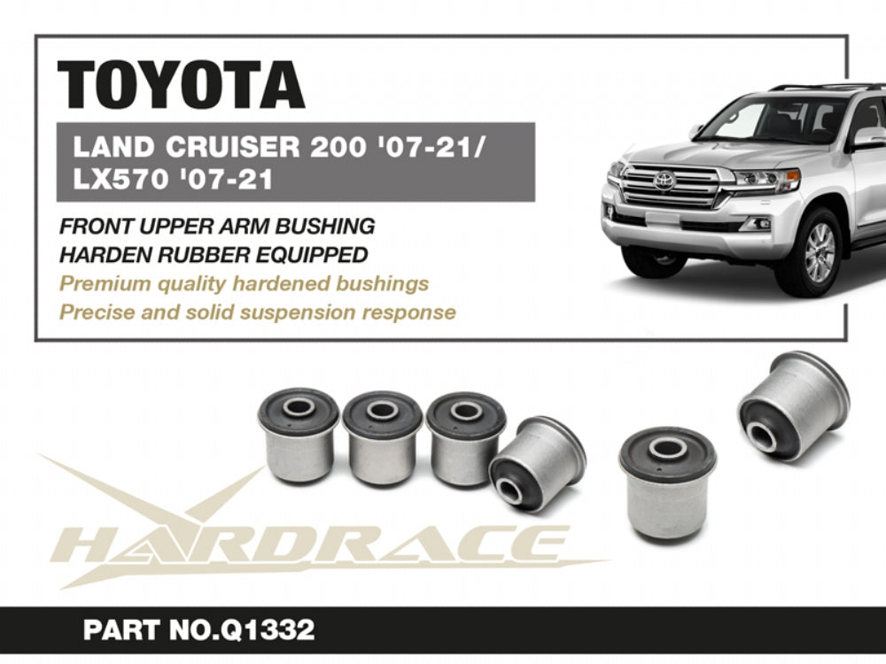 HARDRACE TOYORA LAND CRUISER J200 07-21 FRONT UPPER ARM BUSHING KIT HARDEN RUBBER 4PCS HardRace