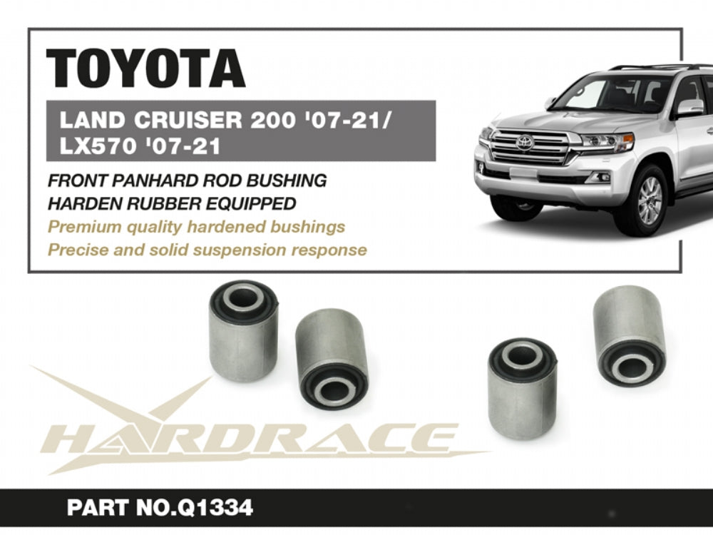 HARDRACE TOYOTA LAND CRUISER J200 07-21 REAR PANHARD ROD BUSHING KIT HARDEN RUBBER 2PCS HardRace