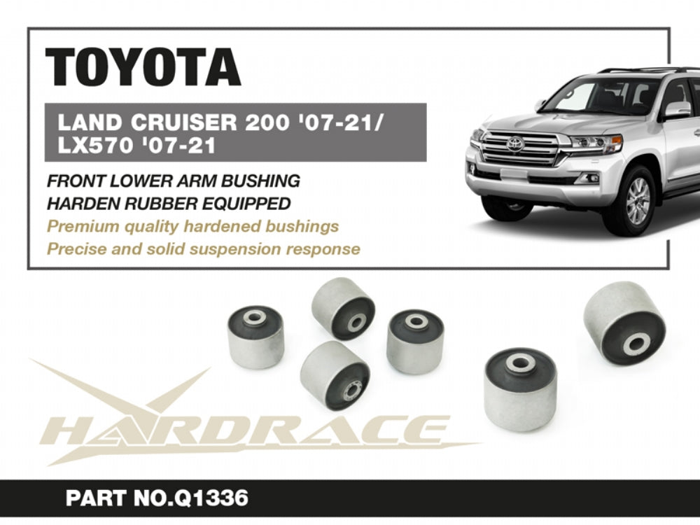 HARDRACE TOYOTA LAND CRUISER J200 07-21 REAR LOWER ARM BUSHING KIT HARDEN RUBBER 4PCS/SET HardRace