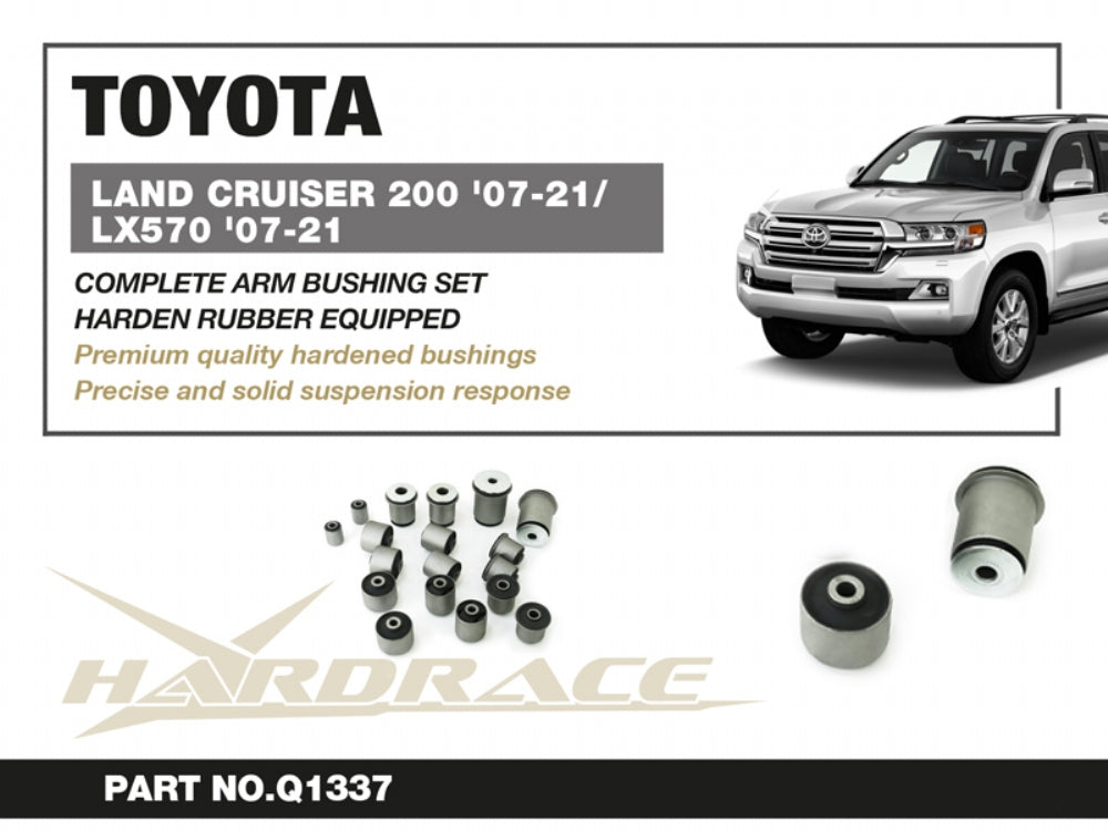 HARDRACE TOYOTA LAND CRUISER J200 07-21 ARM BUSHING COMPLETE SET HARDEN RUBBER 18PCS/SET HardRace