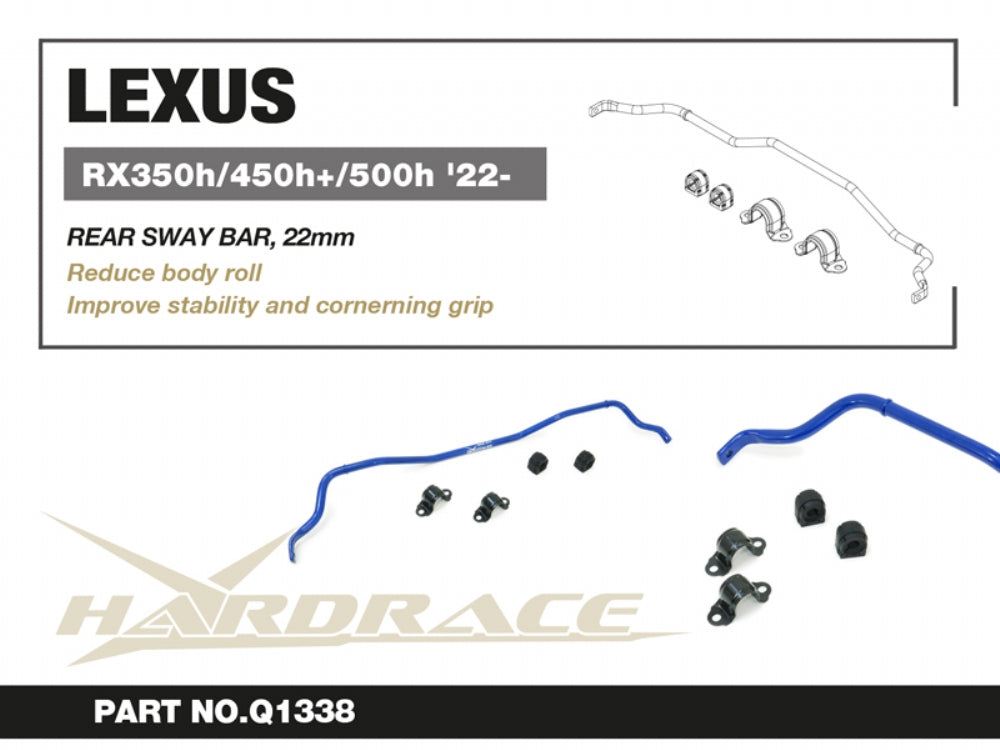 HARDRACE LEXUS RX350h/450h+/500h 22- REAR SWAY BAR, 22mm - 5PCS/SET HardRace