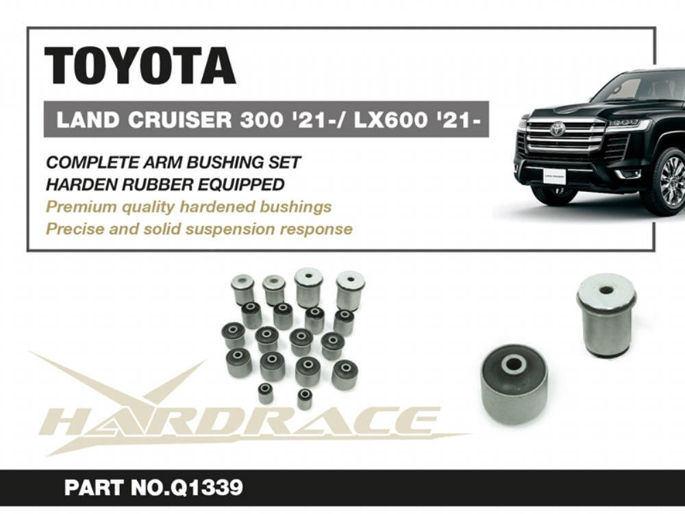 HARDRACE TOYOTA LAND CRUISER J300 21- ARM BUSHING COMPLETE SET HARDEN RUBBER 18PCS/SET HardRace