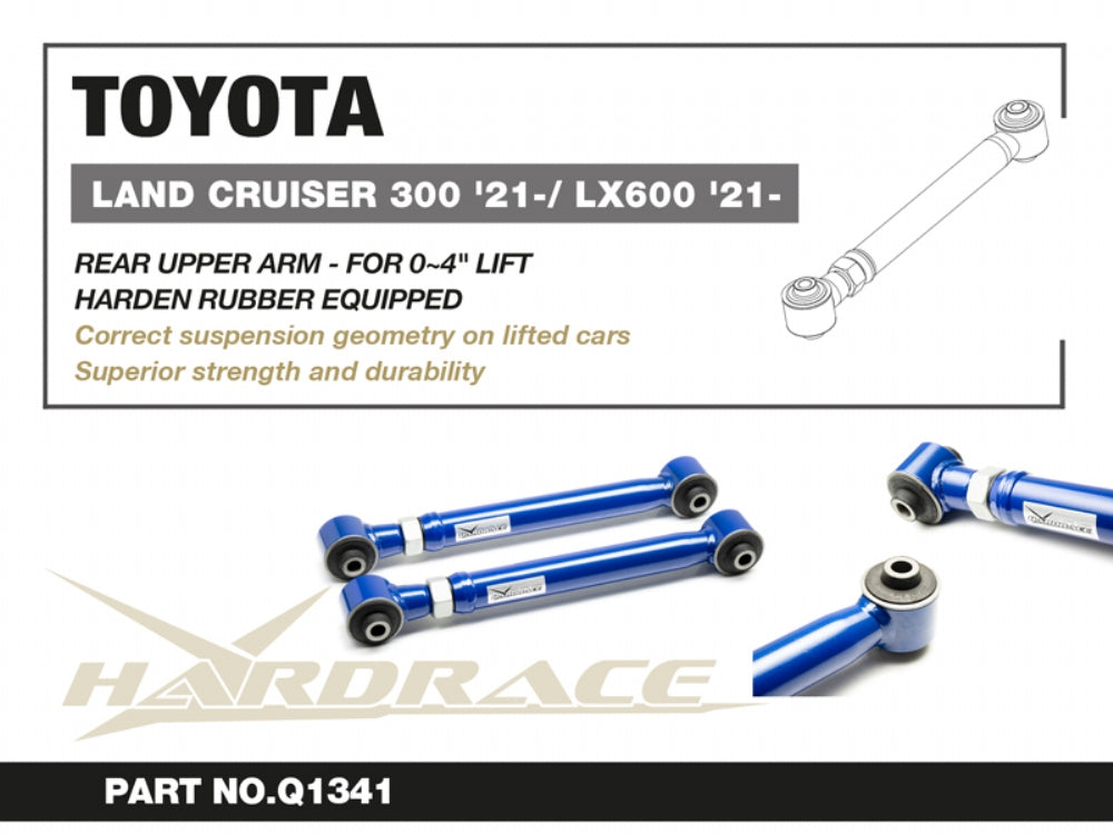 HARDRACE TOYOTA LAND CRUISER/LEXUS LX600 REAR UPPER ARM LIFT 0-4" HARDEN RUBBER 2PCS/SET HardRace