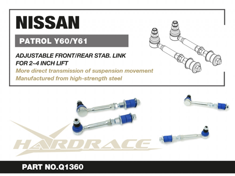HARDRACE FRONT/REAR ADJ. STABILIZER LINK NISSAN PATROL HardRace