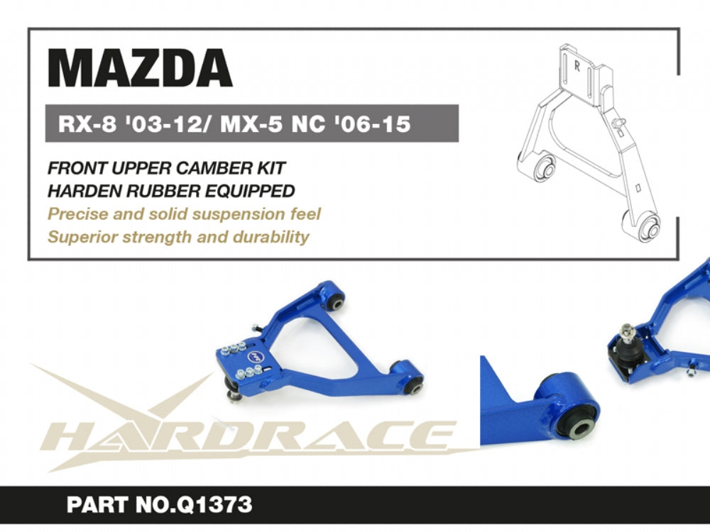 HARDRACE MAZDA RX-8 03-12/ MX-5 06-15 FRONT UPPER CAMBER KIT (HARDEN RUBBER) - 2PCS/SET HardRace