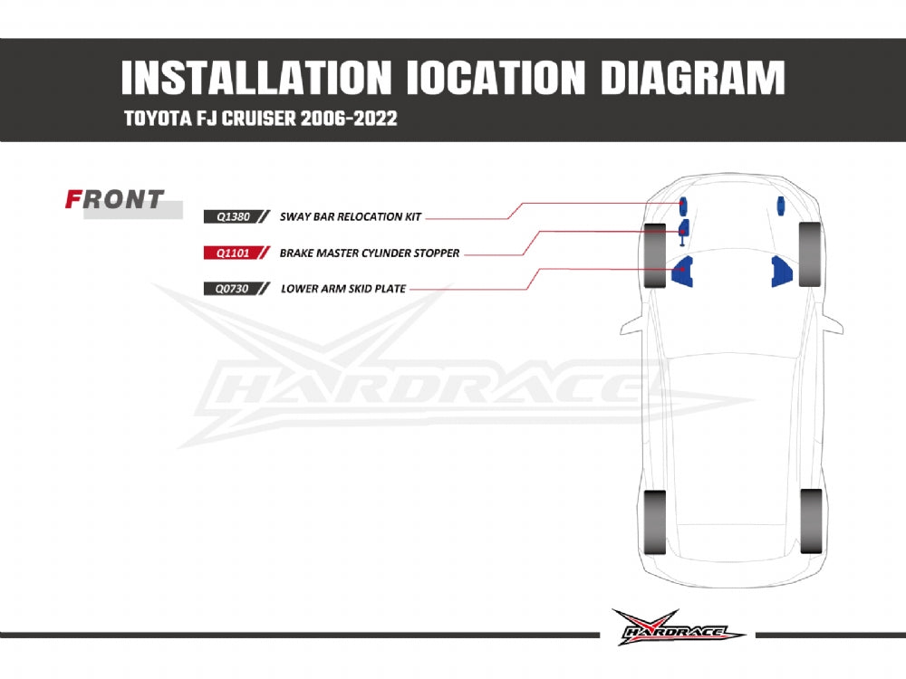 HARDRACE FRONT SWAY BAR RELOCATION KIT TOYOTA FJ CRUISER HardRace