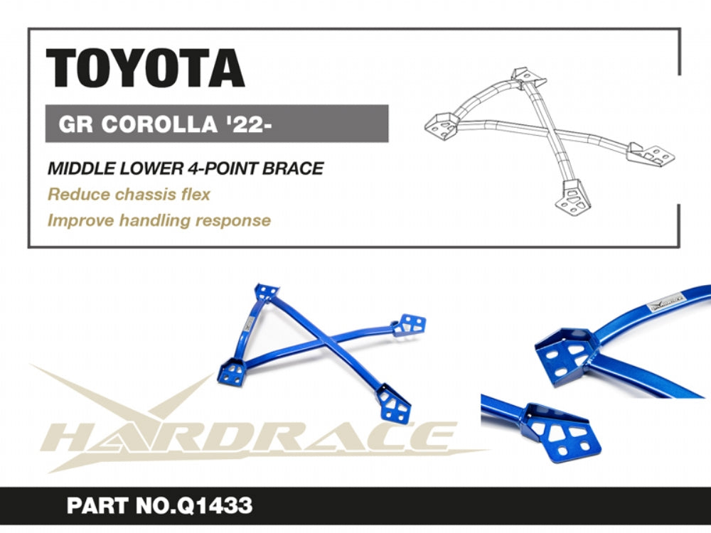 HARDRACE MIDDLE LOWER 4-POINT BRACE TOYOTA COROLLA/ALTIS/AURIS HardRace