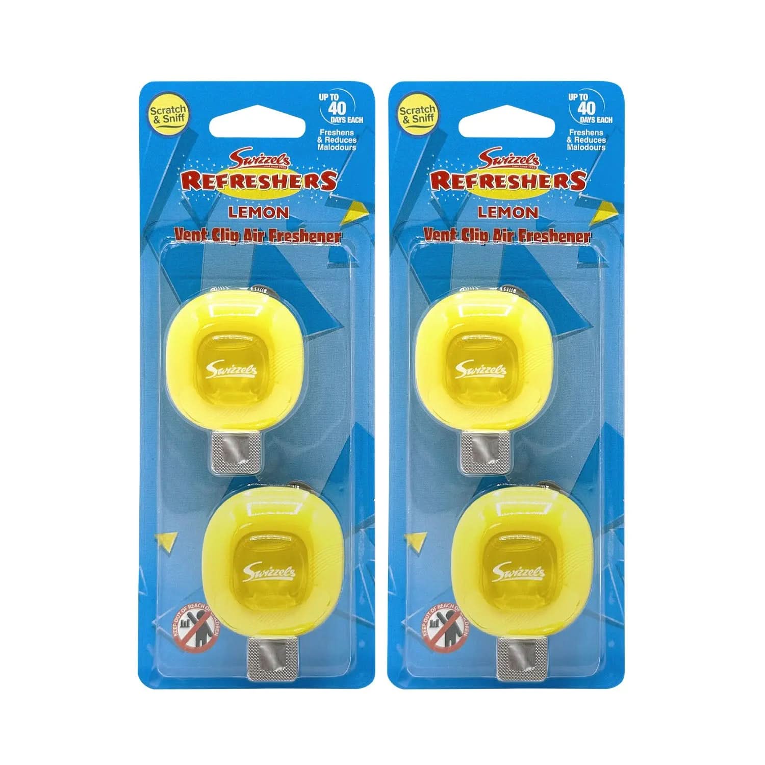 Swizzels Lemon Refreshers Twin Vent Clip Car Air Freshener Flava Car Scents