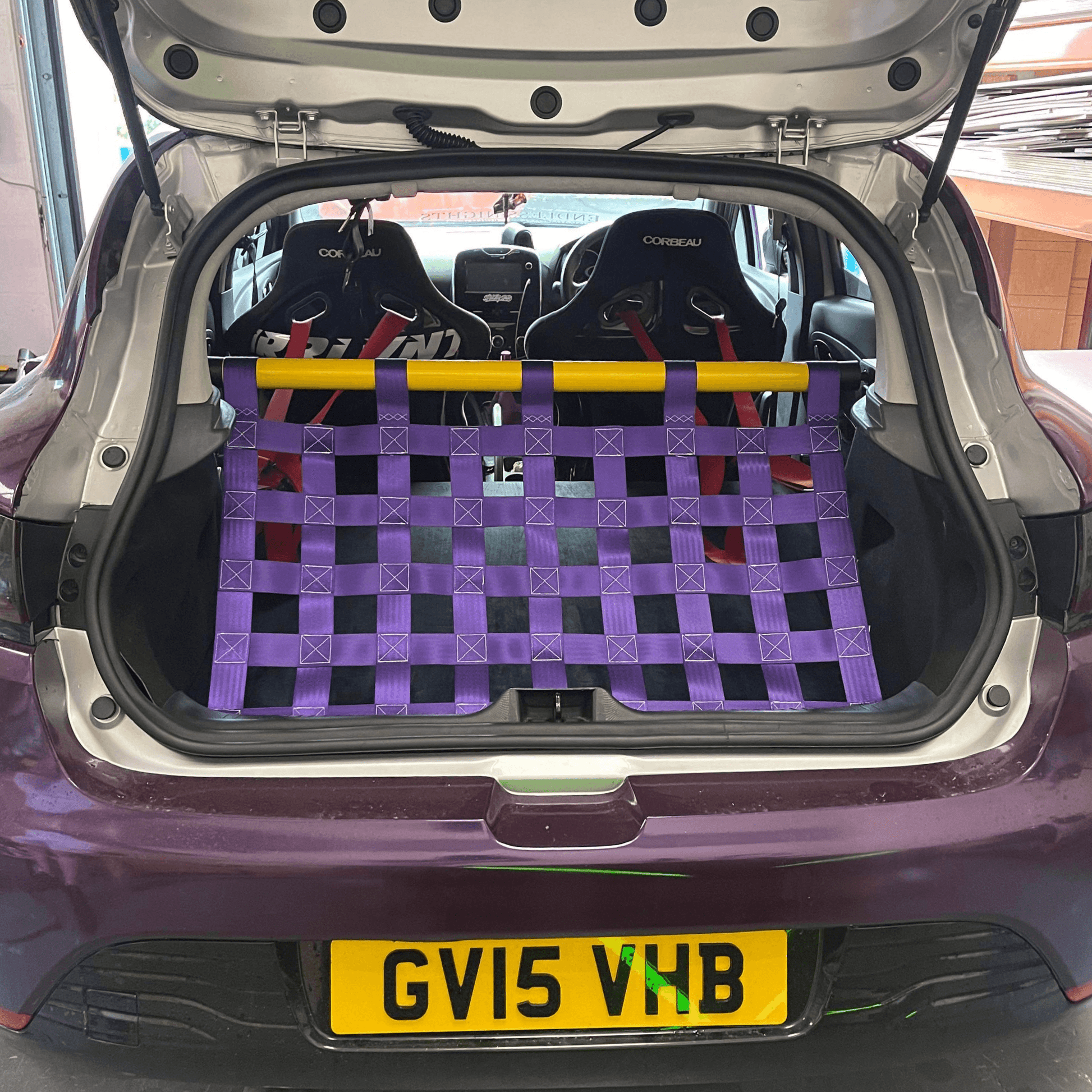 Renault Clio Mk4 RS 220 Strut bar and Cargo net cargo-nets.co.uk