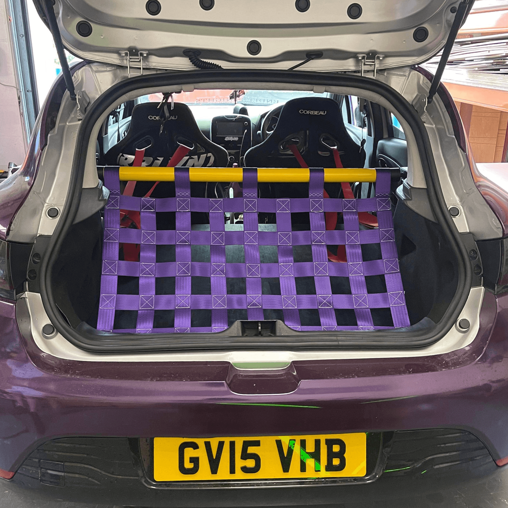 Renault Clio Mk4 RS 220 Strut bar and Cargo net cargo-nets.co.uk