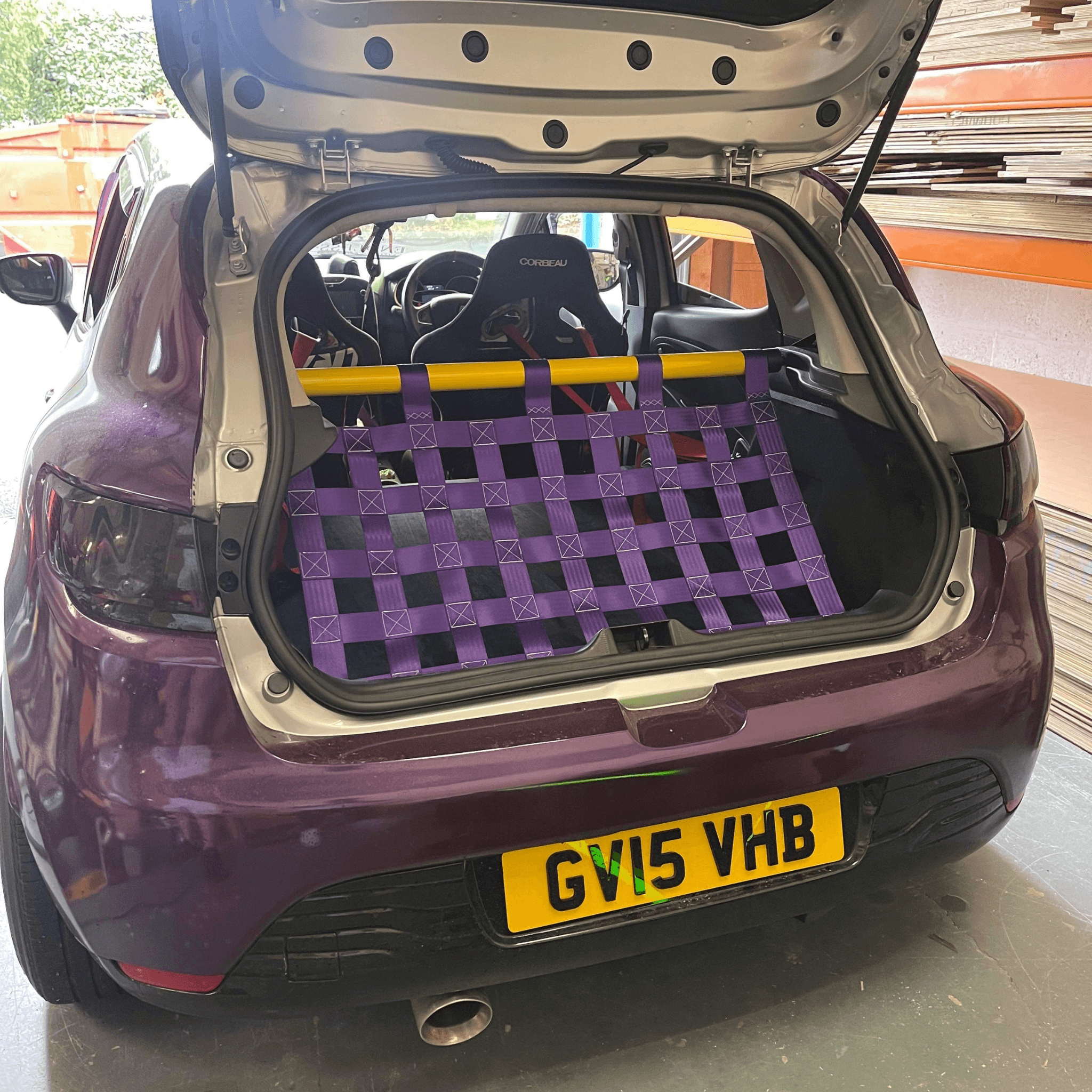 Renault Clio Mk4 RS 220 Strut bar and Cargo net cargo-nets.co.uk