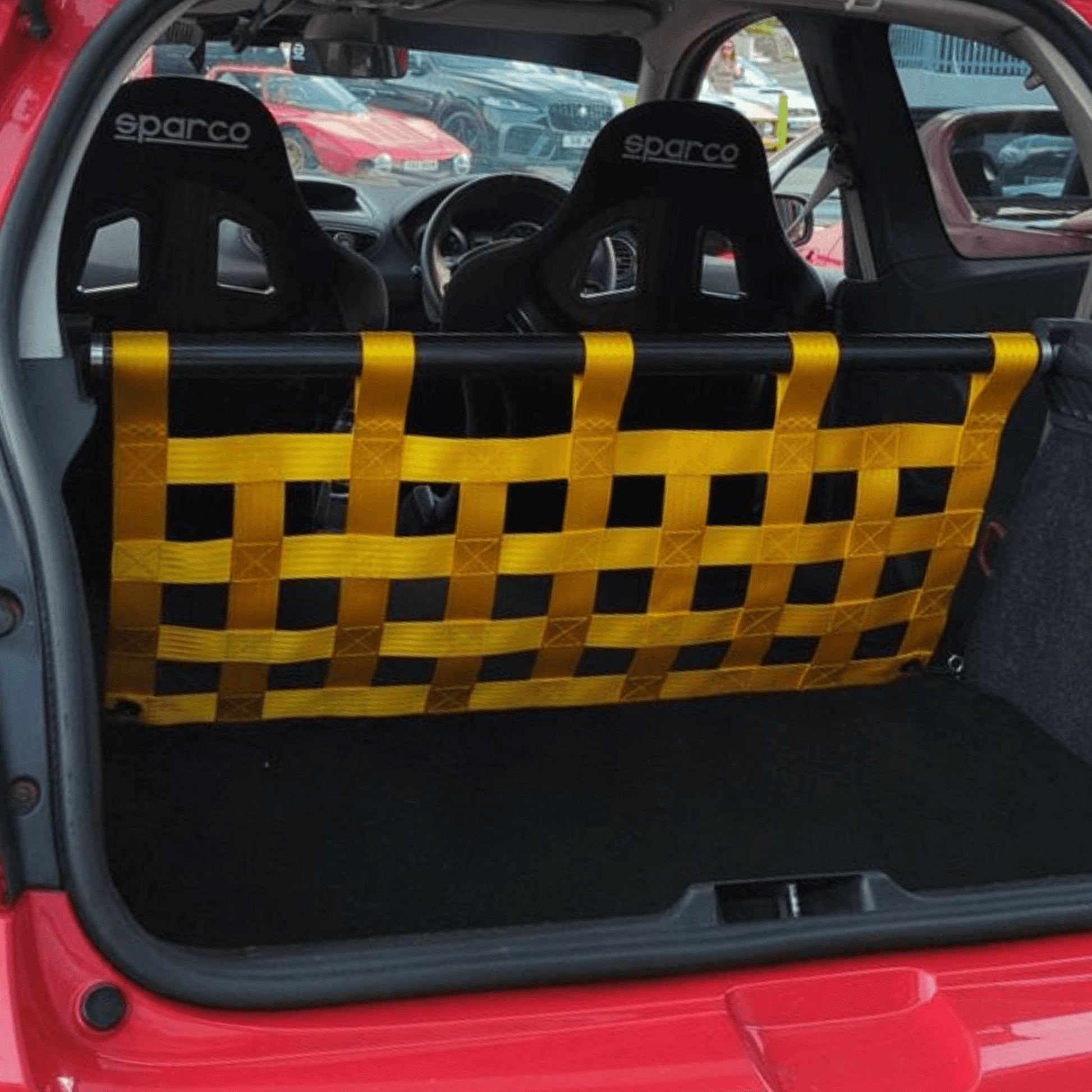 Renault Clio Mk3 197 200 Strut bar and Cargo net cargo-nets.co.uk