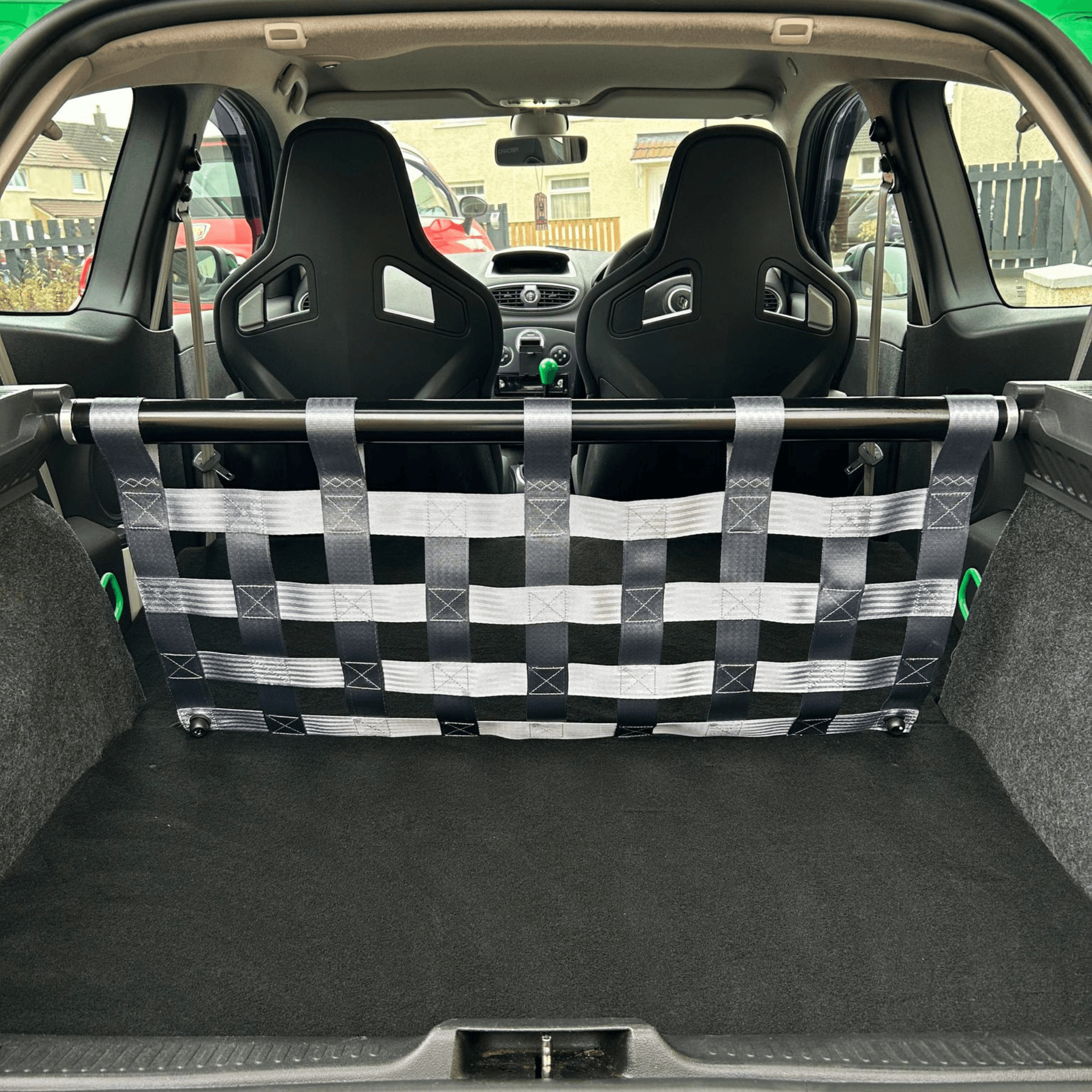 Renault Clio Mk3 197 200 Strut bar and Cargo net cargo-nets.co.uk
