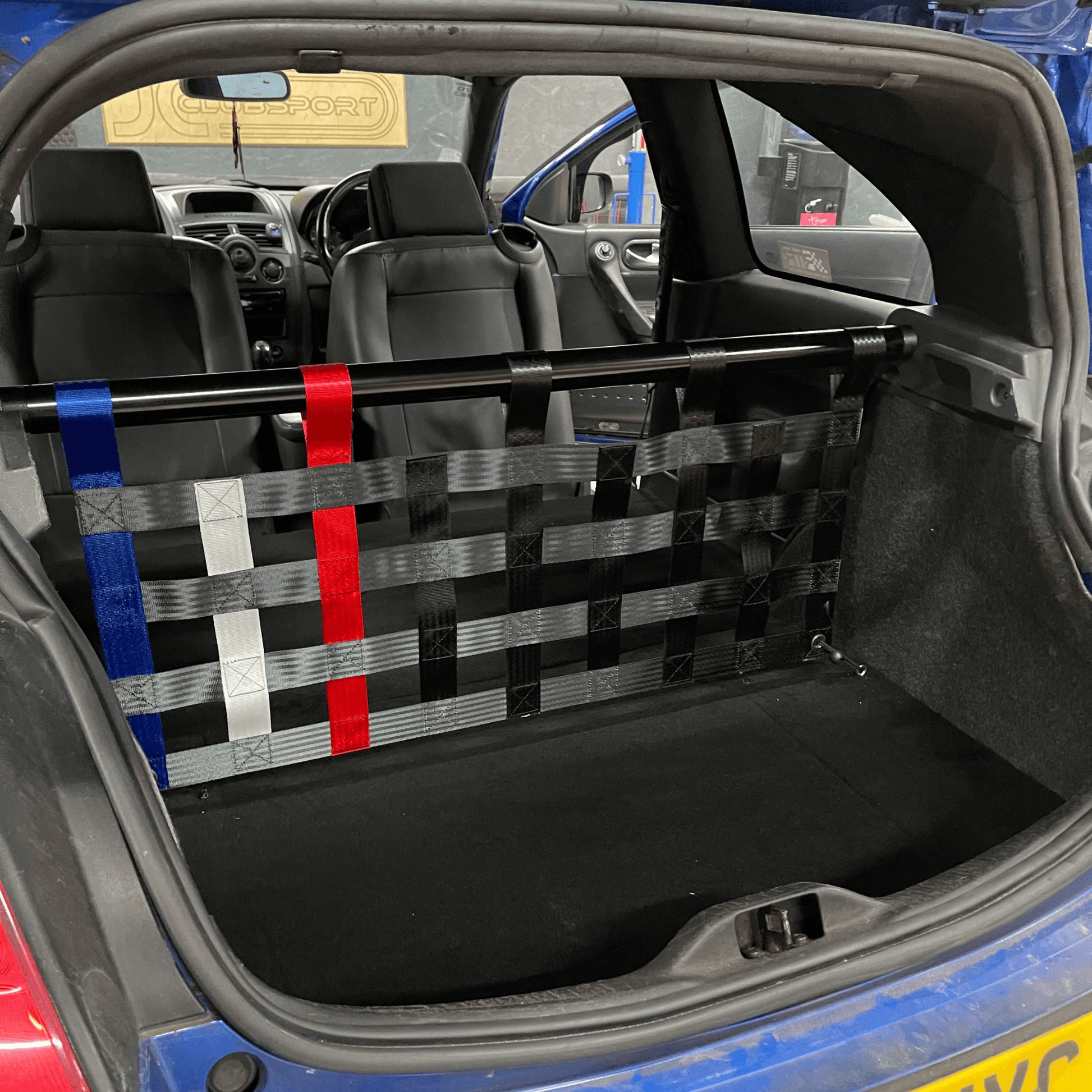 Renault Megane Mk2 RS 225 Strut bar and Cargo net cargo-nets.co.uk