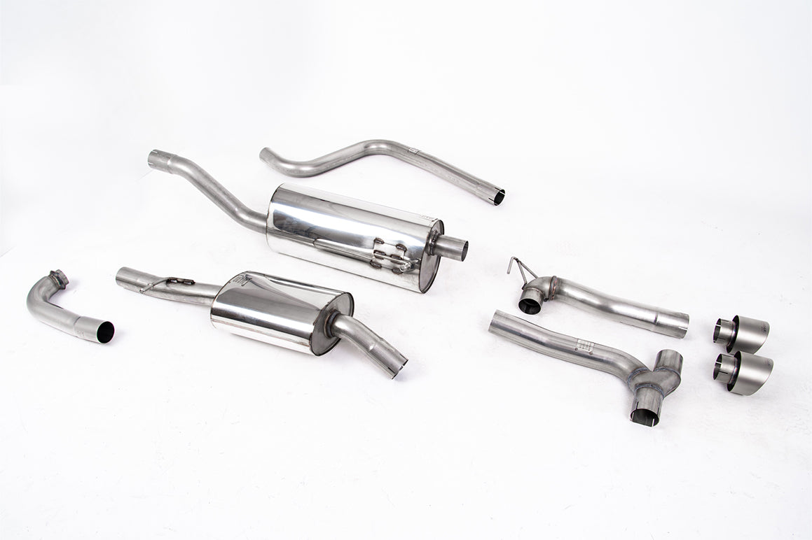 Ford Fiesta MK8 1.0T ST Line (Non GPF Models) Dual Outlets - Dual Outlet Exhaust System Brushed Titanium GT-100 Trims (Requires Maxton Diffuser)
