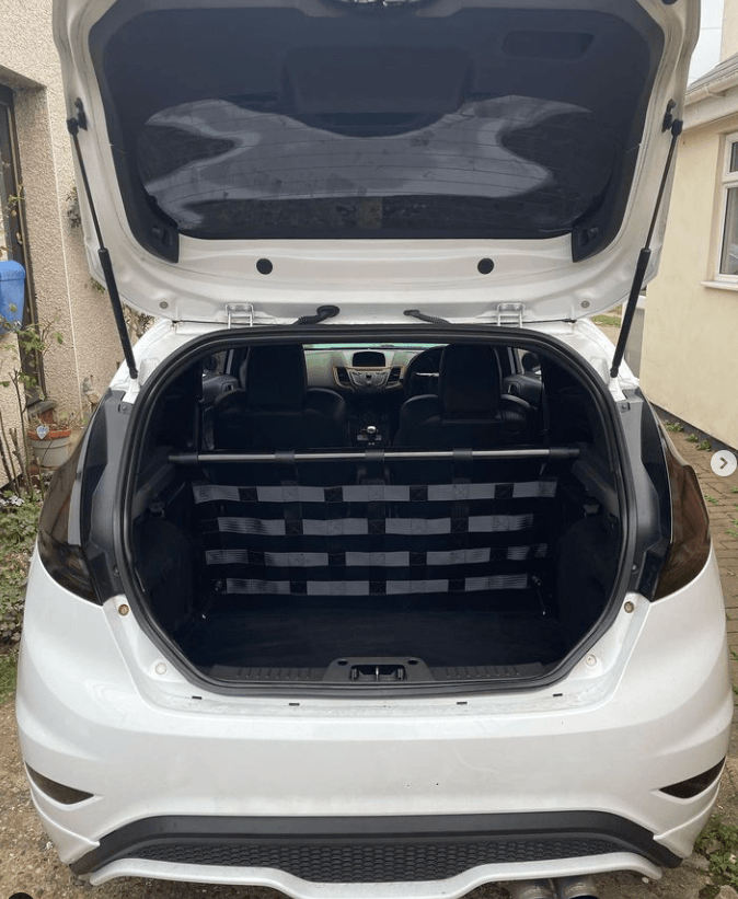 Ford Fiesta Mk7 Mk7.5 ST180 Strut bar and Cargo net cargo-nets.co.uk