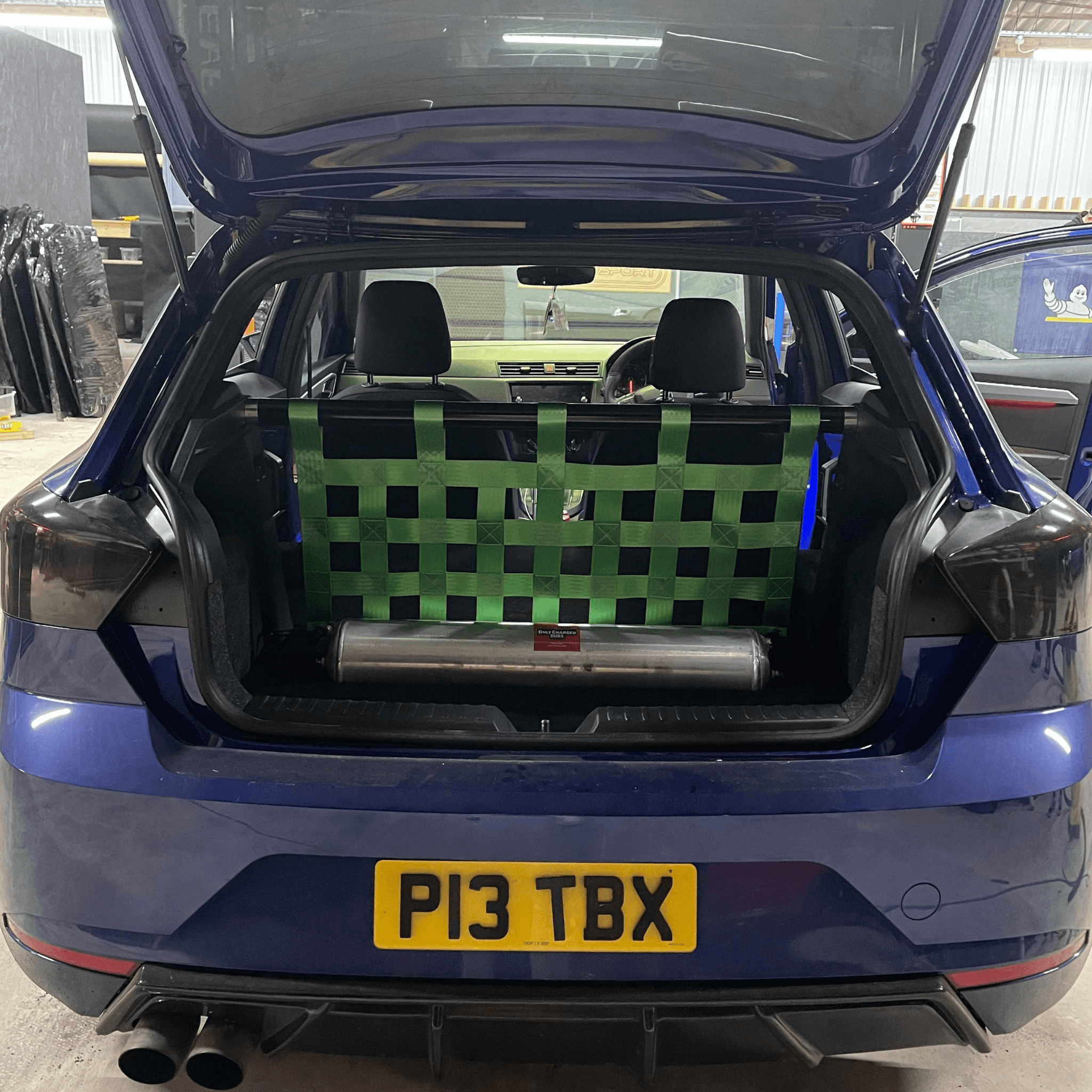 Seat Ibiza Mk5 Cupra 6F Strut bar and Cargo net cargo-nets.co.uk