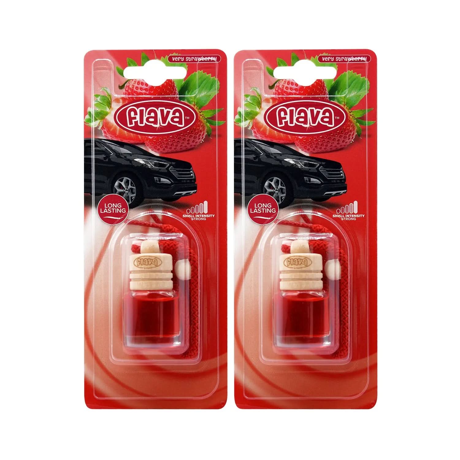 Flava Wood Scent Car Air Freshener - Very Strawberry Flava Car Scents