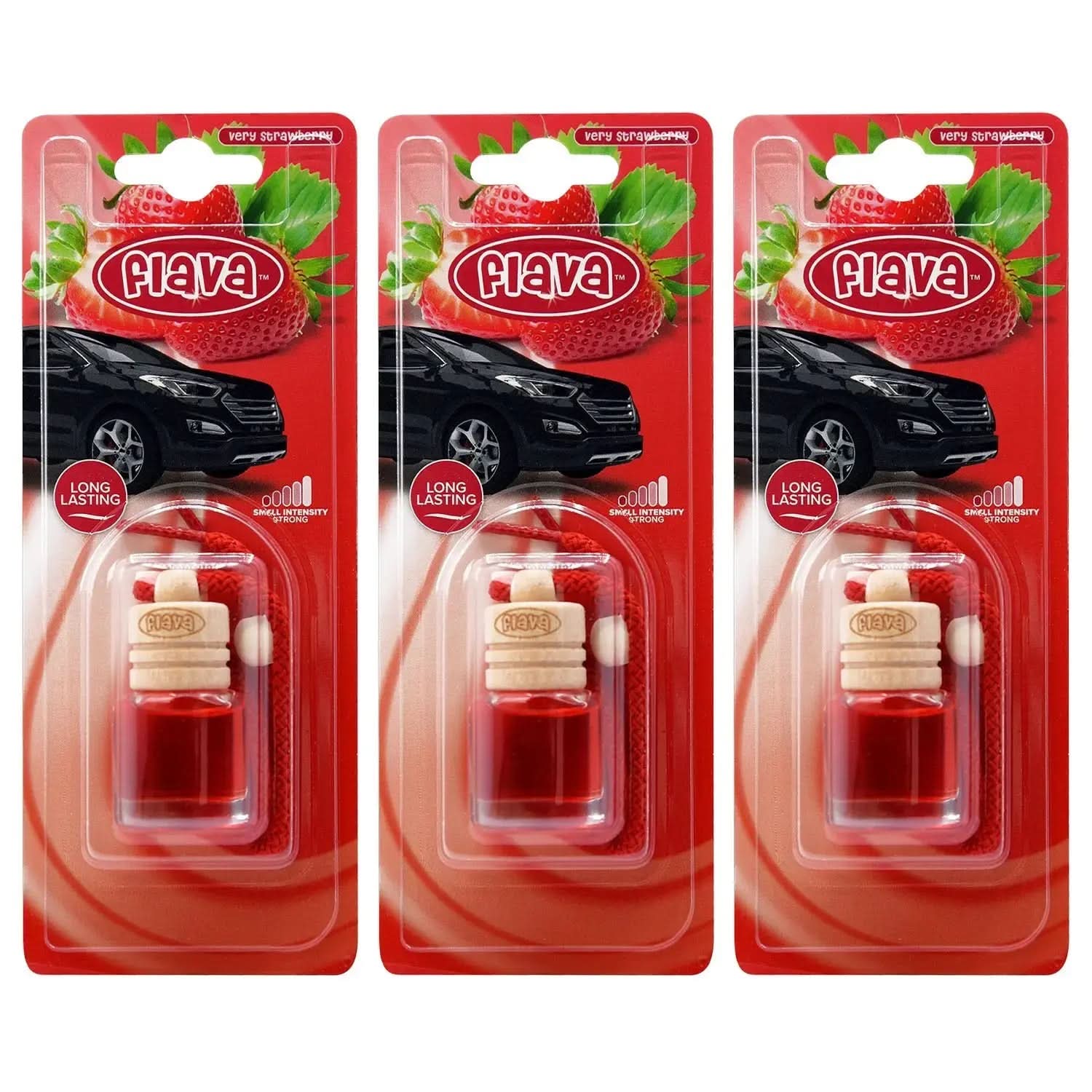 Flava Wood Scent Car Air Freshener - Very Strawberry Flava Car Scents
