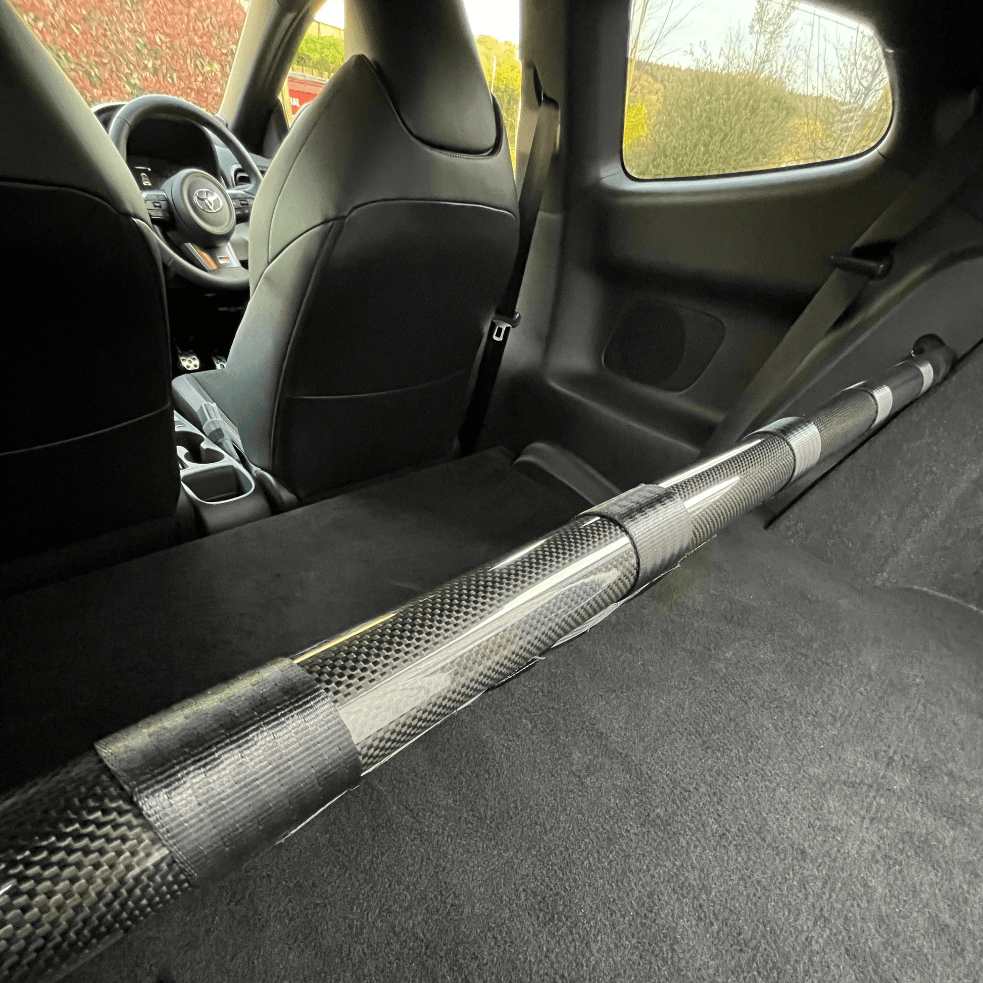 Toyota GR Yaris Strut bar and Cargo net cargo-nets.co.uk