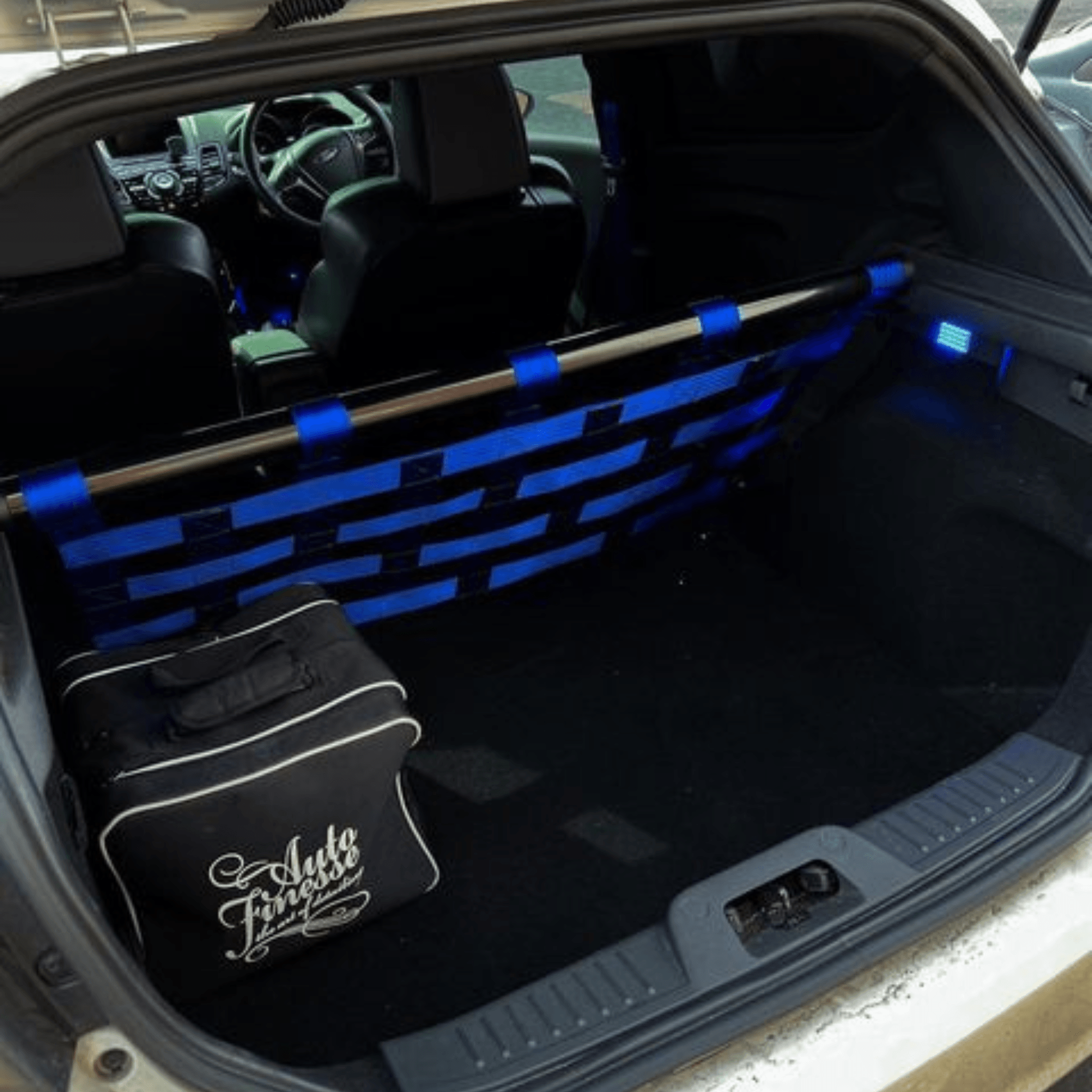 Ford Fiesta Mk7 Mk7.5 ST180 Strut bar and Cargo net cargo-nets.co.uk