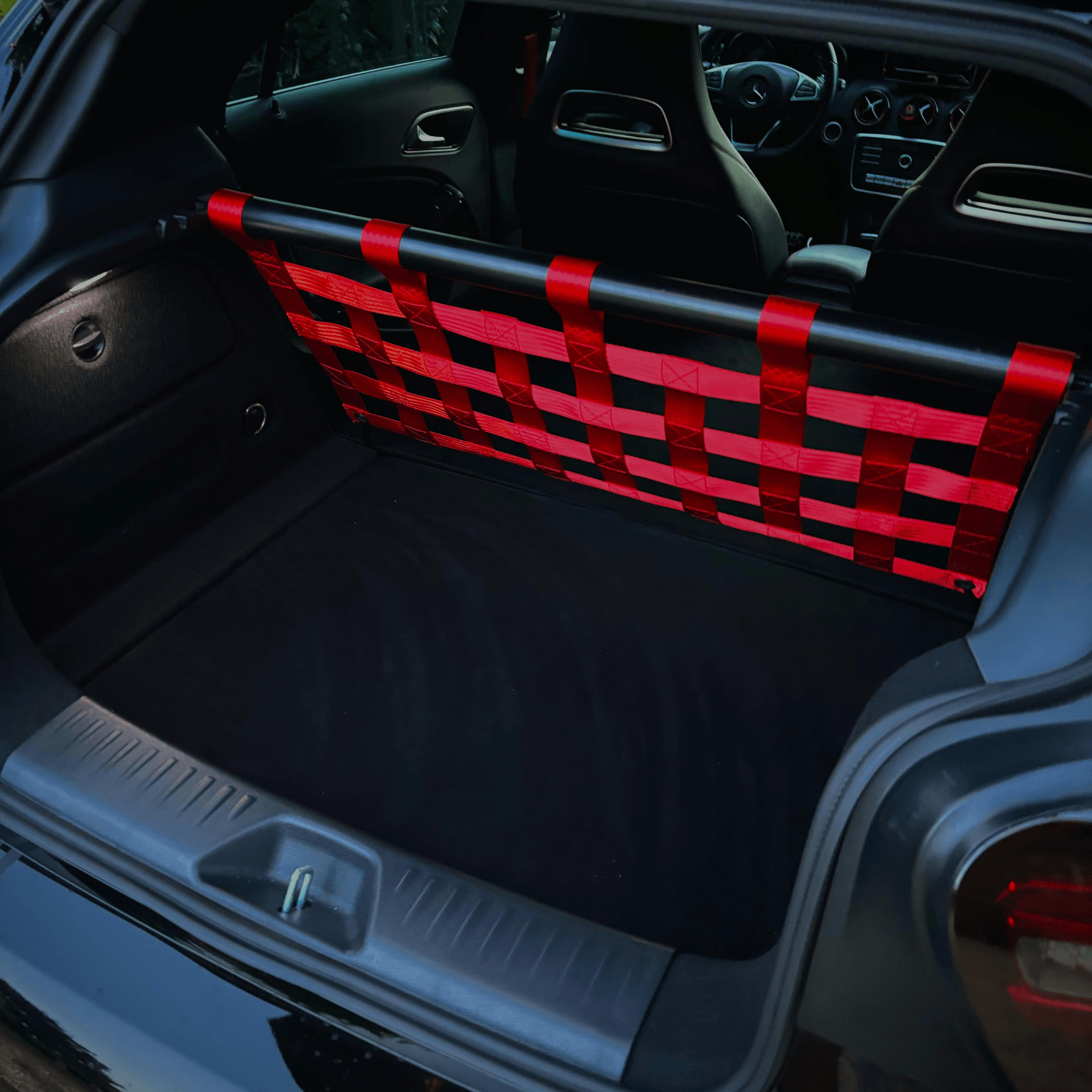 Mercedes-Benz A-Class W176 A45 AMG Strut bar and Cargo net cargo-nets.co.uk