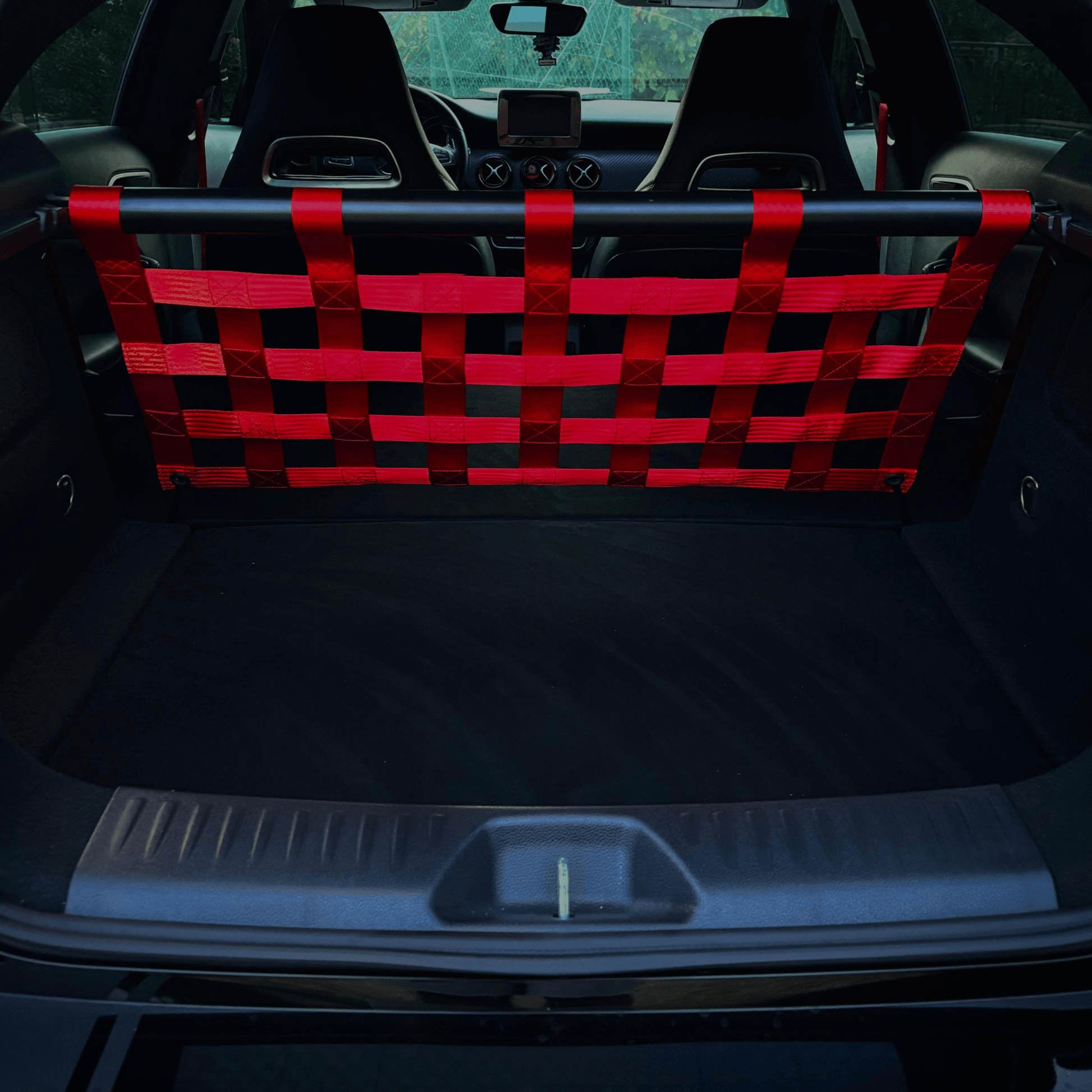 Mercedes-Benz A-Class W176 A45 AMG Strut bar and Cargo net cargo-nets.co.uk