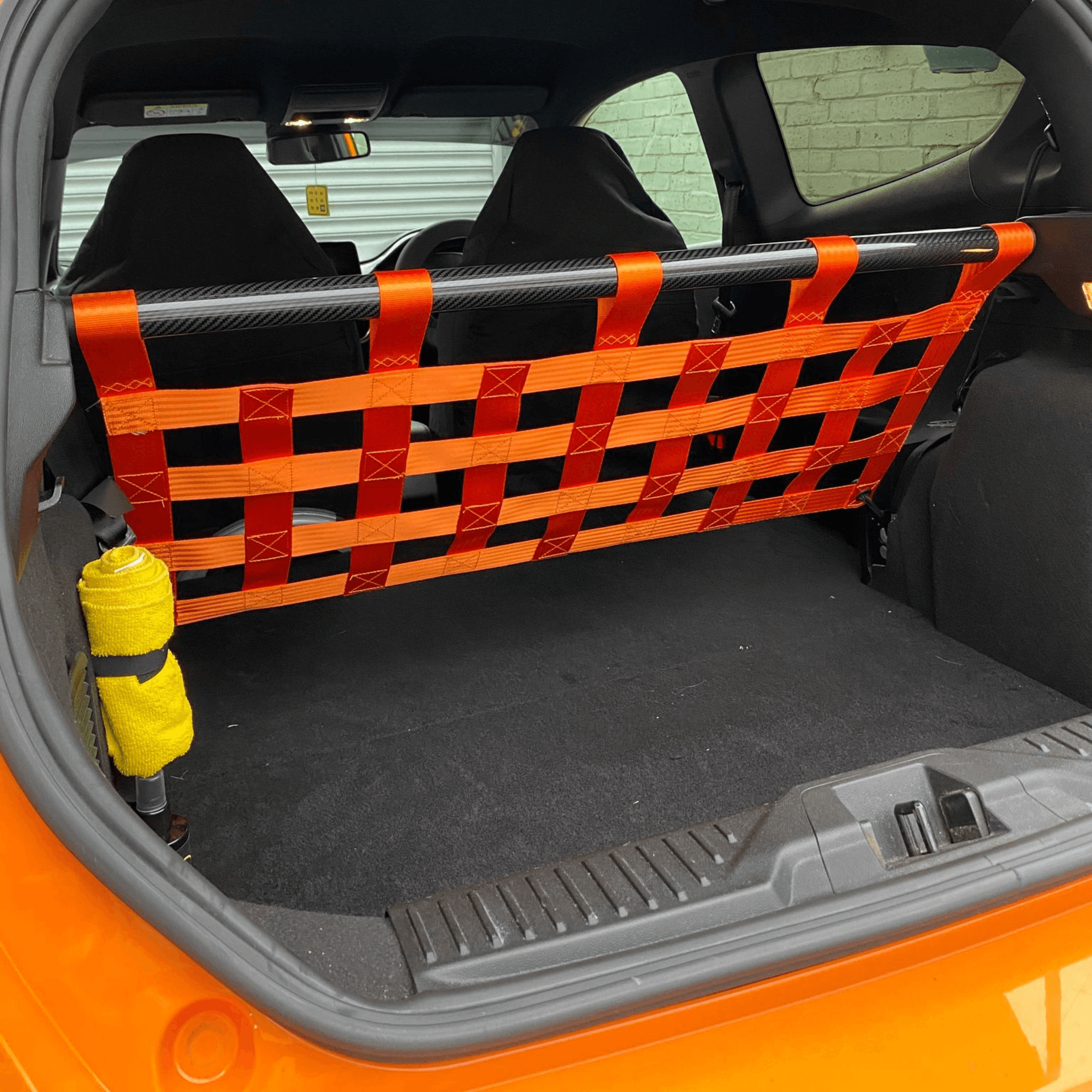 Ford Fiesta Mk8 ST Strut bar and Cargo net cargo-nets.co.uk