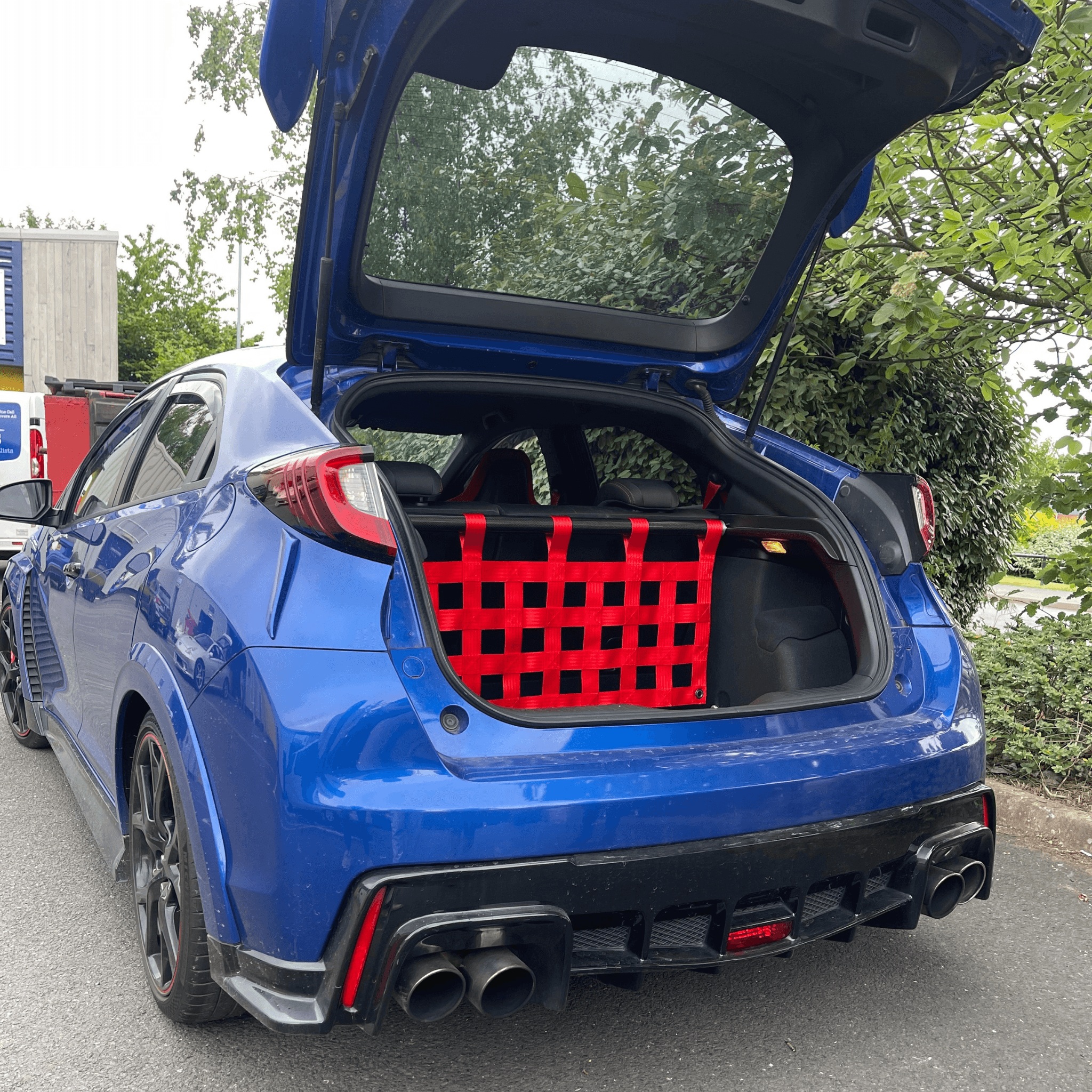 Honda Civic Mk9 FK2 Strut bar and Cargo net cargo-nets.co.uk
