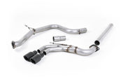 VW Golf GTD Mk7 - Non-Resonated (Louder) Cat-Back Exhaust System with Cerakote Black Tips