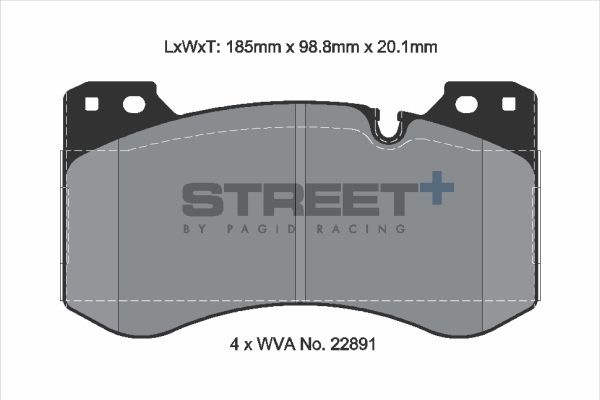 PAGID Racing STREET+ BMW 2 Coupe (G42, G87) Brake Pads - T8282SP2001 Front