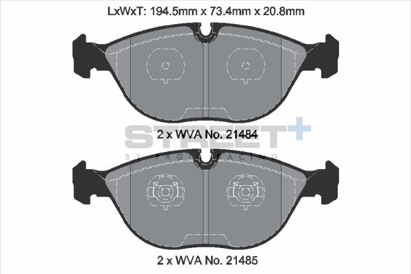 PAGID Racing STREET+ ALPINA ROADSTER V8 (E52) Brake Pads - T8156SP2001 Front