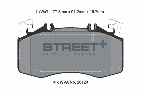 PAGID Racing STREET+ MERCEDES A-CLASS (W177) Brake Pads - T8217SP2001 Front