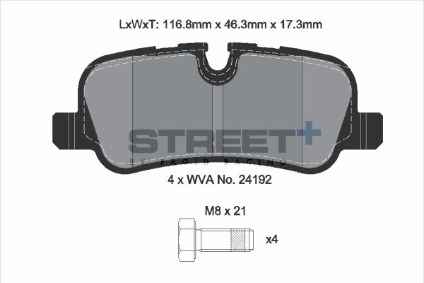PAGID Racing STREET+ LAND ROVER DISCOVERY III (L319) Brake Pads - T8061SP2001 Rear