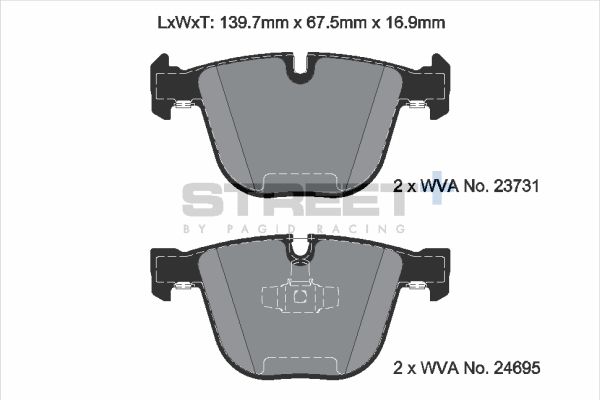 PAGID Racing STREET+ ALPINA B7 (F01, F02) Brake Pads - T8043SP2001 Rear
