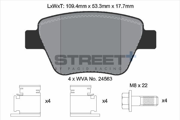 PAGID Racing STREET+ AUDI A1 (8X1, 8XK) Brake Pads - T8080SP2001 Rear